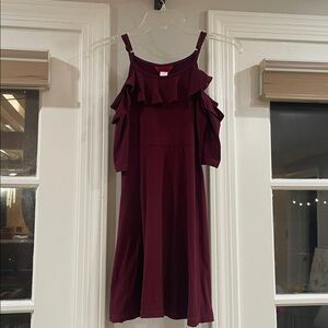 Burgundy Ruffle Dress